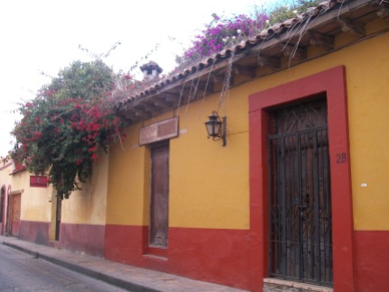 red walls in San Cristobal de Las Casas, Chiapas